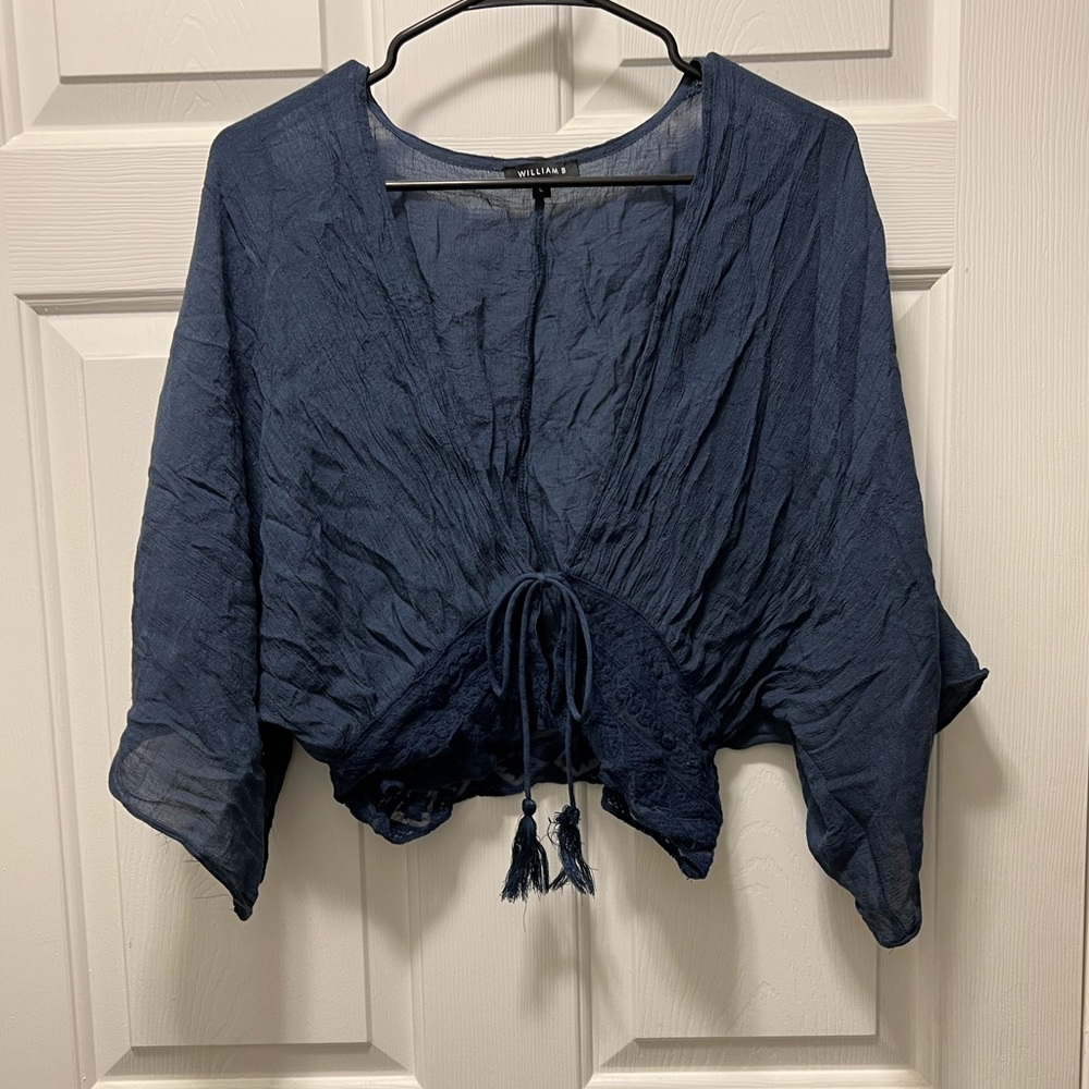 Navy William B tie front top.